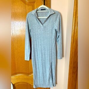 SHEIN MIDI grey sweater dress